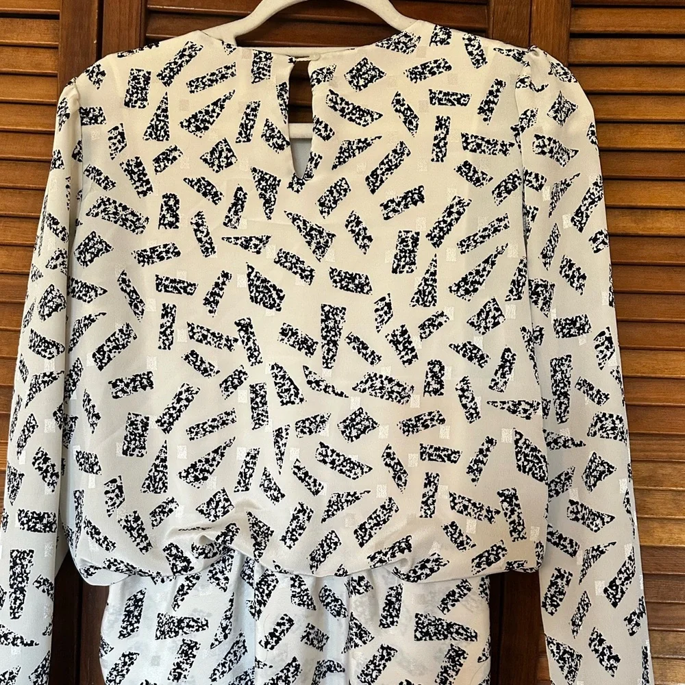 1980s vintage Toni Todd navy and white secretary dress size 10.